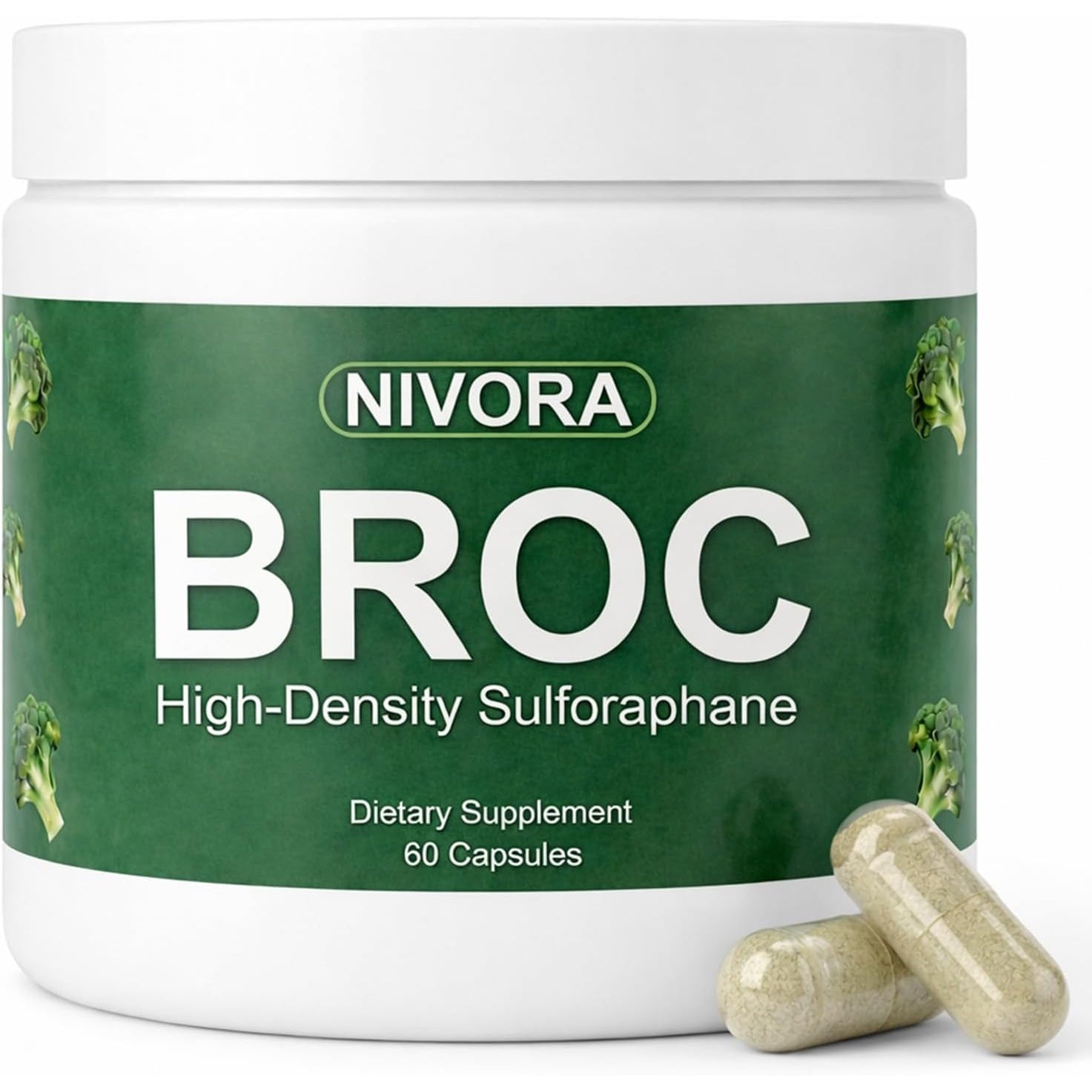 Nivora Broc High-Density Sulforaphane Supplement from Broccoli Sprouts – Immunity Support | Plant-Based Antioxidant Supplement | Supports Cellular Wellness & Overall Vitality