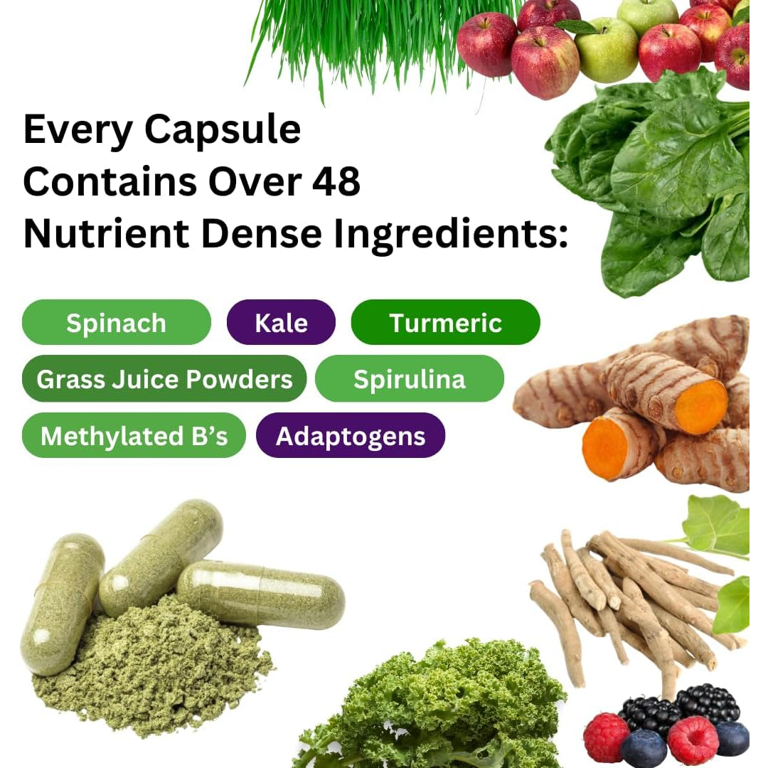 Paradise Herbs Earth'S Blend Once Daily Multivitamin with Iron, 48 Organic Superfoods, Probiotics, Antioxidants, Vitamins A, B12, C, D, K2, 60 Capsules