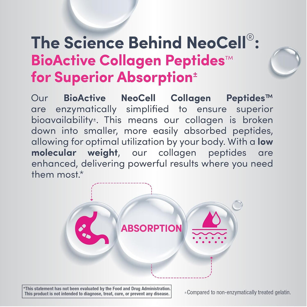 Neocell Super Collagen Peptides Powder | 30 Servings | Unflavored | Types I & III | Grass Fed Bovine Supplement | Hair, Skin, & Nails | for Women and Men