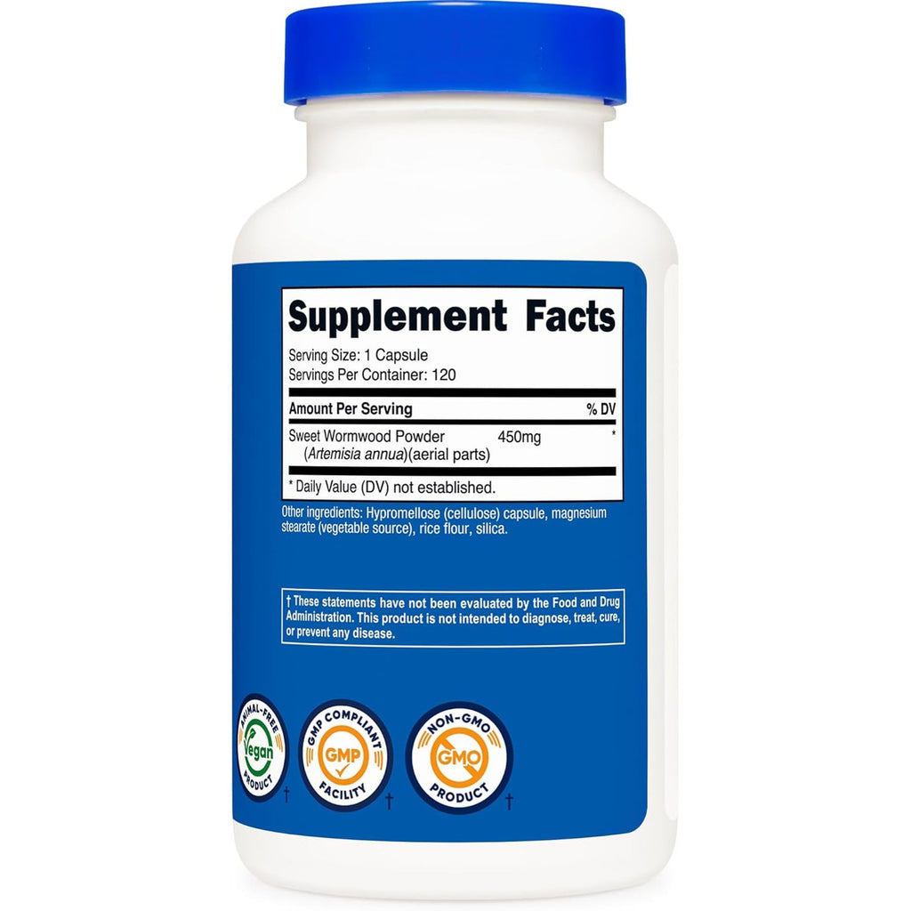 Nutricost Wormwood Capsules 450Mg 120 Capsules - Vegetarian Caps, Gluten Free and Non-Gmo