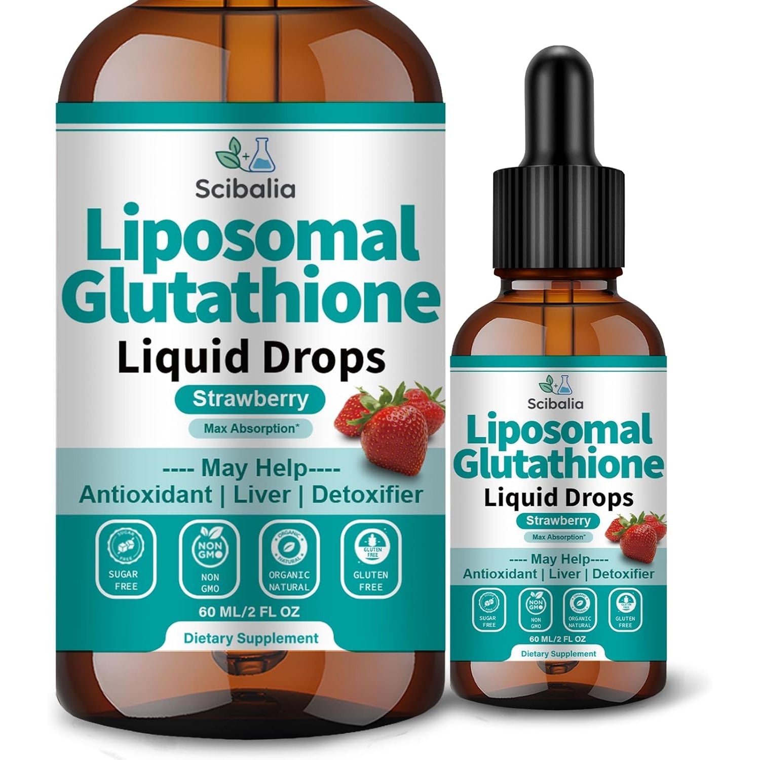 Liposomal Glutathione Supplement Liquid Drops, 5-In-1 Ultra Strength L-Glutathione 1750Mg W. Milk Thistle Vitamin C NAC Alpha Lipoic Acid for Skin Whitening Liver Detox Antioxidant Immune Brain Health