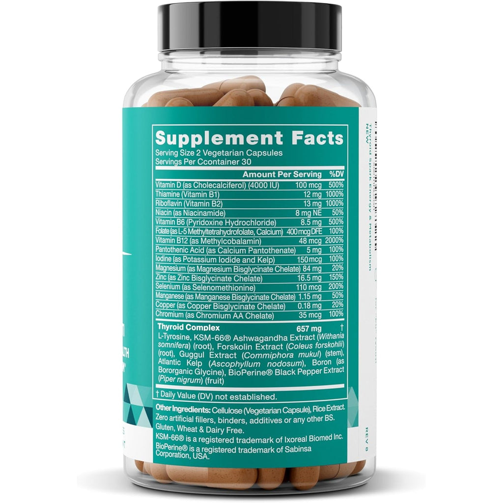 Thrive Energy Support - Naturally Fight Fatigue, Balance Hormones, Promote Focused Energy - Zinc, Selenium, Iodine - 60 Vegetarian Soft Capsules