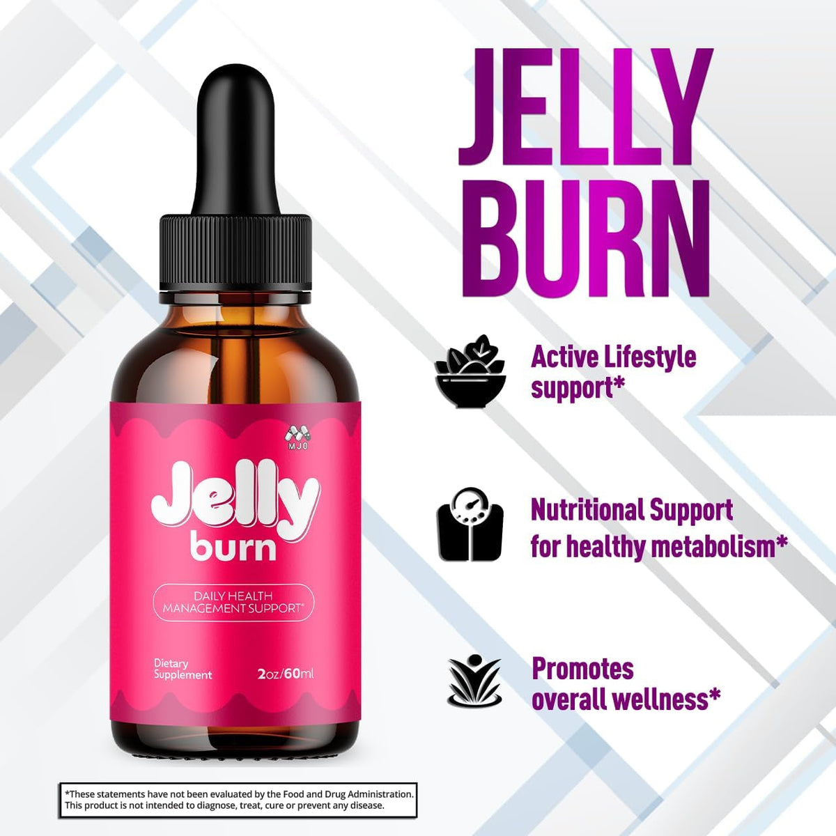Jelly Burn Drops, Official Jellyburn Drops with All Natural Ingredients, Advanced Health and Wellness Vitamin Supplements Formula, Maximum Strength Active Lifestyle Multivitamin Support (30 Servings)