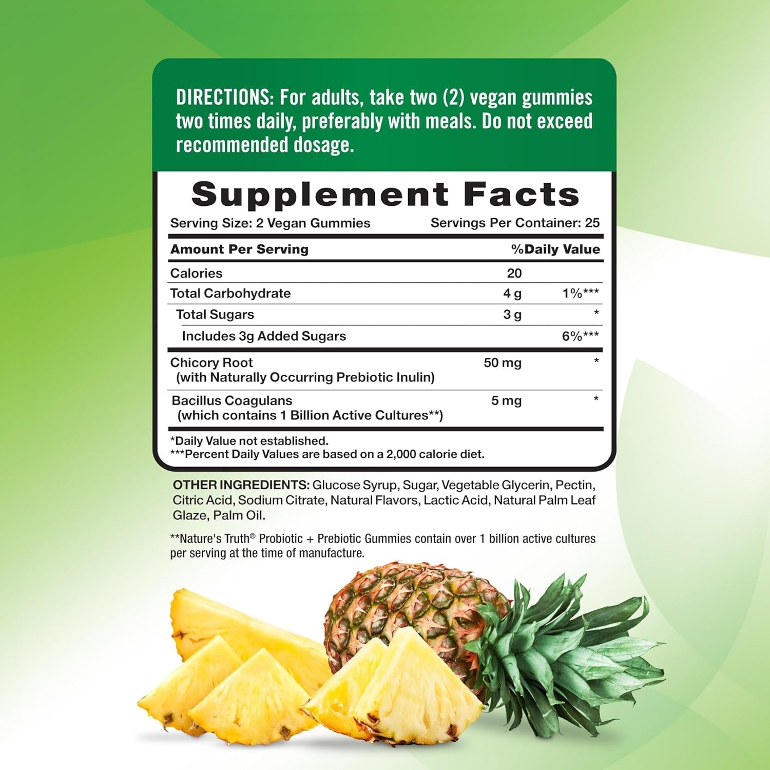 Nature'S Truth Probiotic Gummies for Adults | 50 Count | Vegan, Non-Gmo & Gluten Free Digestive Health Supplement