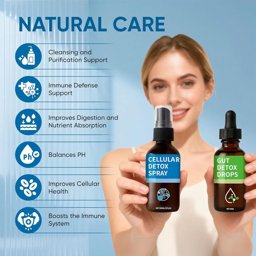 Aacnre Zeolite Detox Pack, Zeolite Drops for Detox & Cleanse, Clinoptilolite Drops & Spray for Heavy Metal Support, Gut Health for Adults