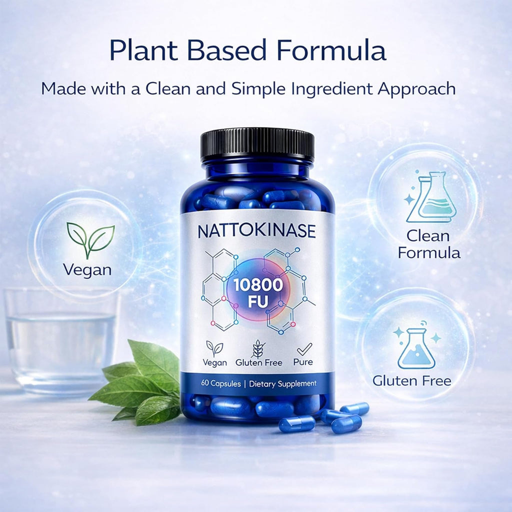 Nattokinase 10800 FU Enzyme Supplement, Ultimate Nattokinase with Fermented Soy Extract Standardized Activity – Plant Based Daily Capsule for Wellness Routine and Active Lifestyle Support (1)