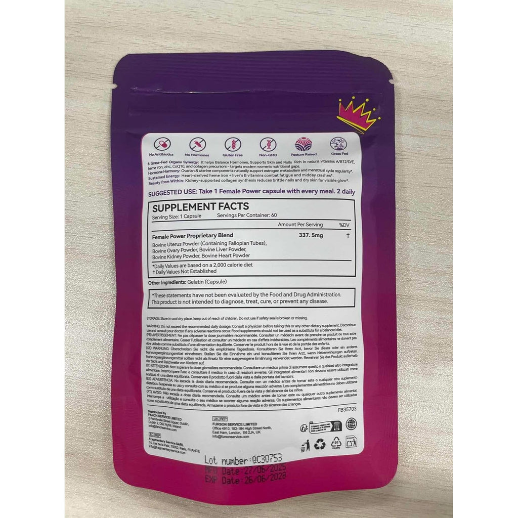 Beef Organ Supplement for Women, Female-Optimized Beef Organs Superfood Supplement, 100% Grass Fed - Balance Hormones, Energy & Female Wellness for Women (60 Count (Pack of 1))