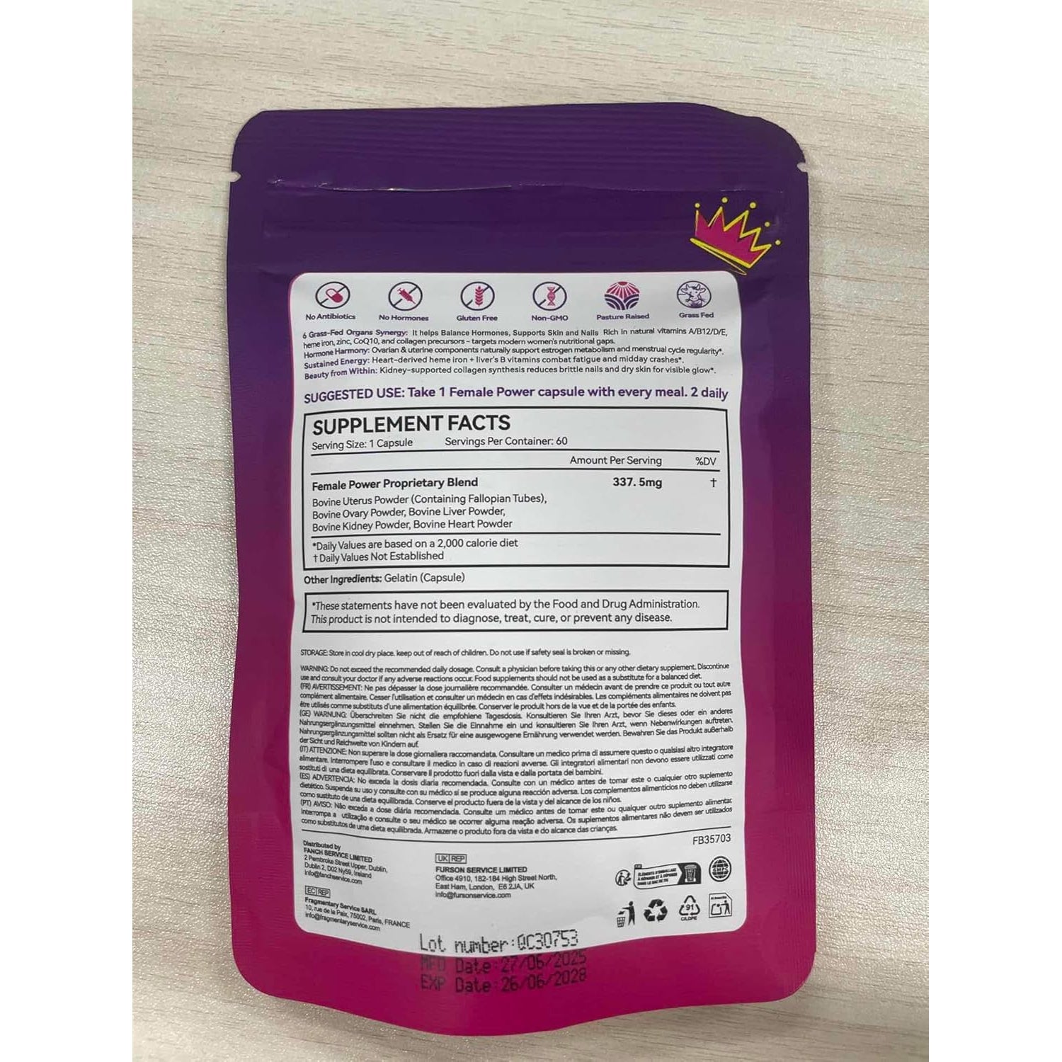 Beef Organ Supplement for Women, Female-Optimized Beef Organs Superfood Supplement, 100% Grass Fed - Balance Hormones, Energy & Female Wellness for Women (60 Count (Pack of 1))