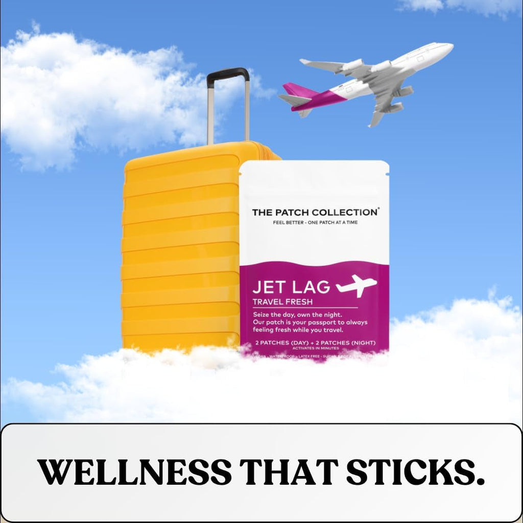 The Patch Collection® - Jet Lag Patch for Day & Night Time Zone Changes | Melatonin, Valerian Root, Passion Flower, Magnesium, Vitamin B1, B2, B3, Turmeric | 100% Natural & Vegan (Pack of 4)