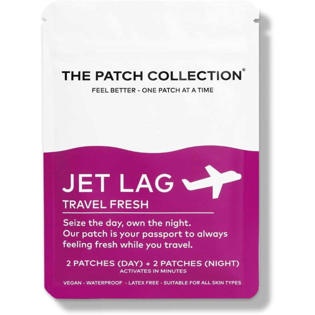 The Patch Collection® - Jet Lag Patch for Day & Night Time Zone Changes | Melatonin, Valerian Root, Passion Flower, Magnesium, Vitamin B1, B2, B3, Turmeric | 100% Natural & Vegan (Pack of 4)