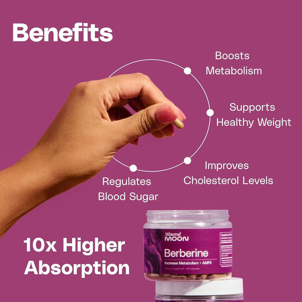 Premium Berberine Supplement Body Composition, 60 Capsules - with Cissus Quadrangularis & Berberine Phytosome - Supports Overall Wellness