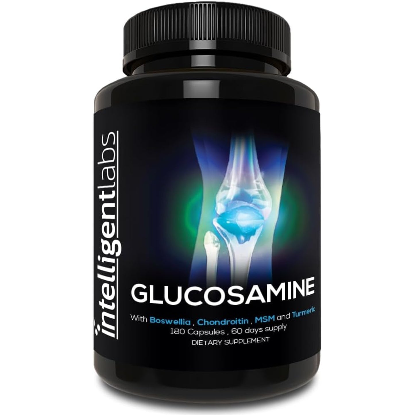 Intelligent Labs Glucosamine and Chondroitin High Strength Complex with MSM | 180 Capsules | Immune System Support | with Turmeric, Boswellia, and Quercetin Joint Care Supplements