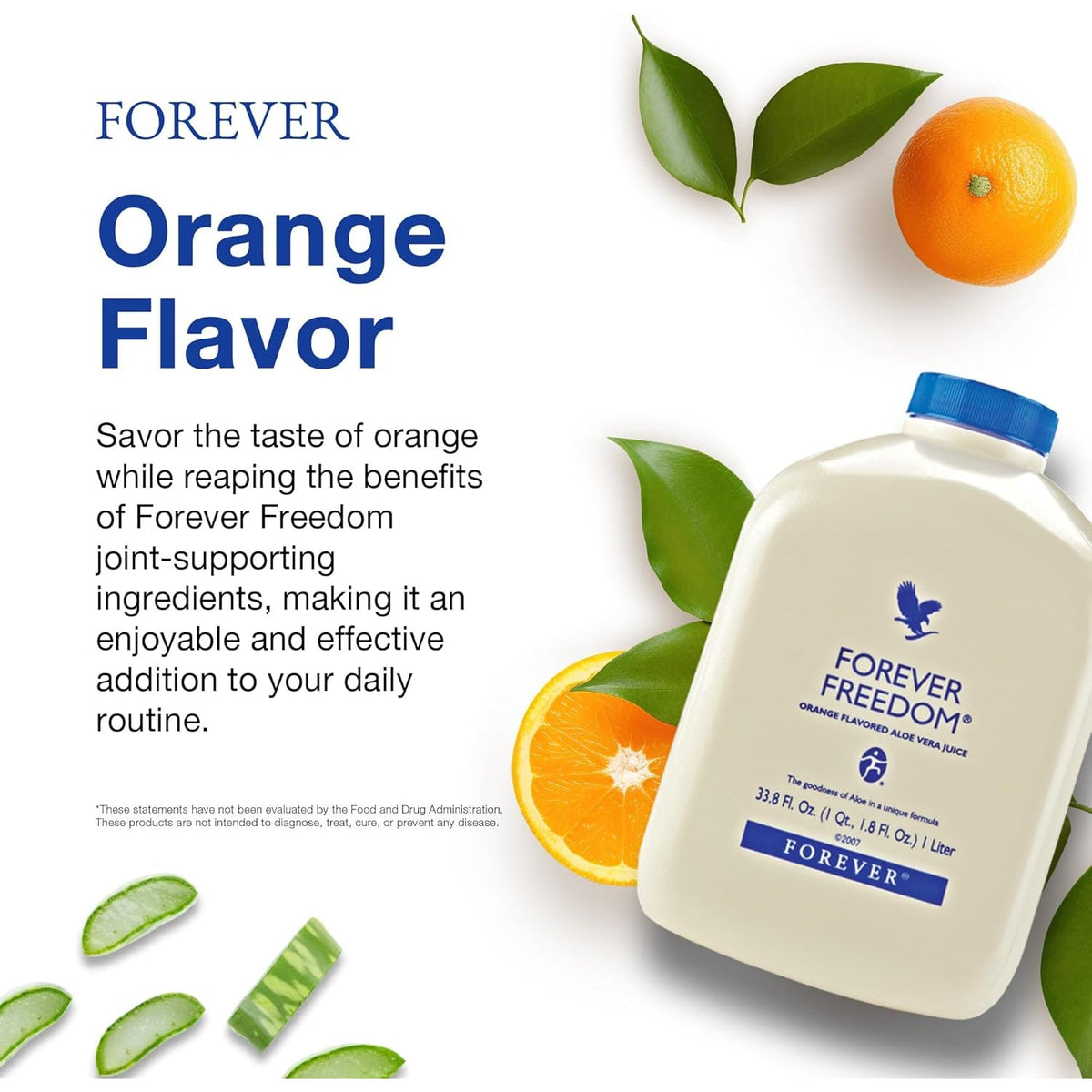Forever Living - Forever Freedom - Aloe Vera Joint Support with Glucosamine and Chondroitin - Orange Flavor - 33.8 Fl Oz (Pack of 1)