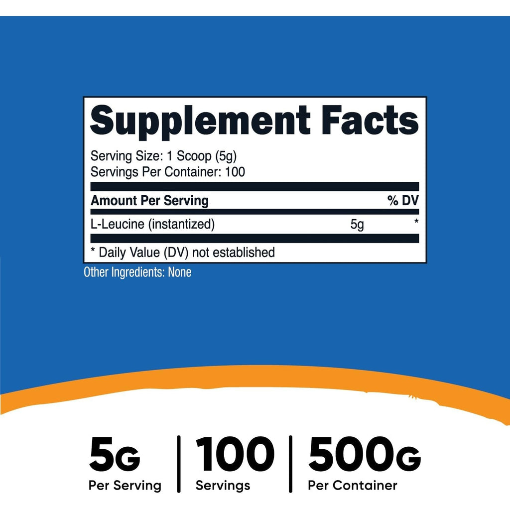 Nutricost Pure L-Leucine Powder 500 Grams