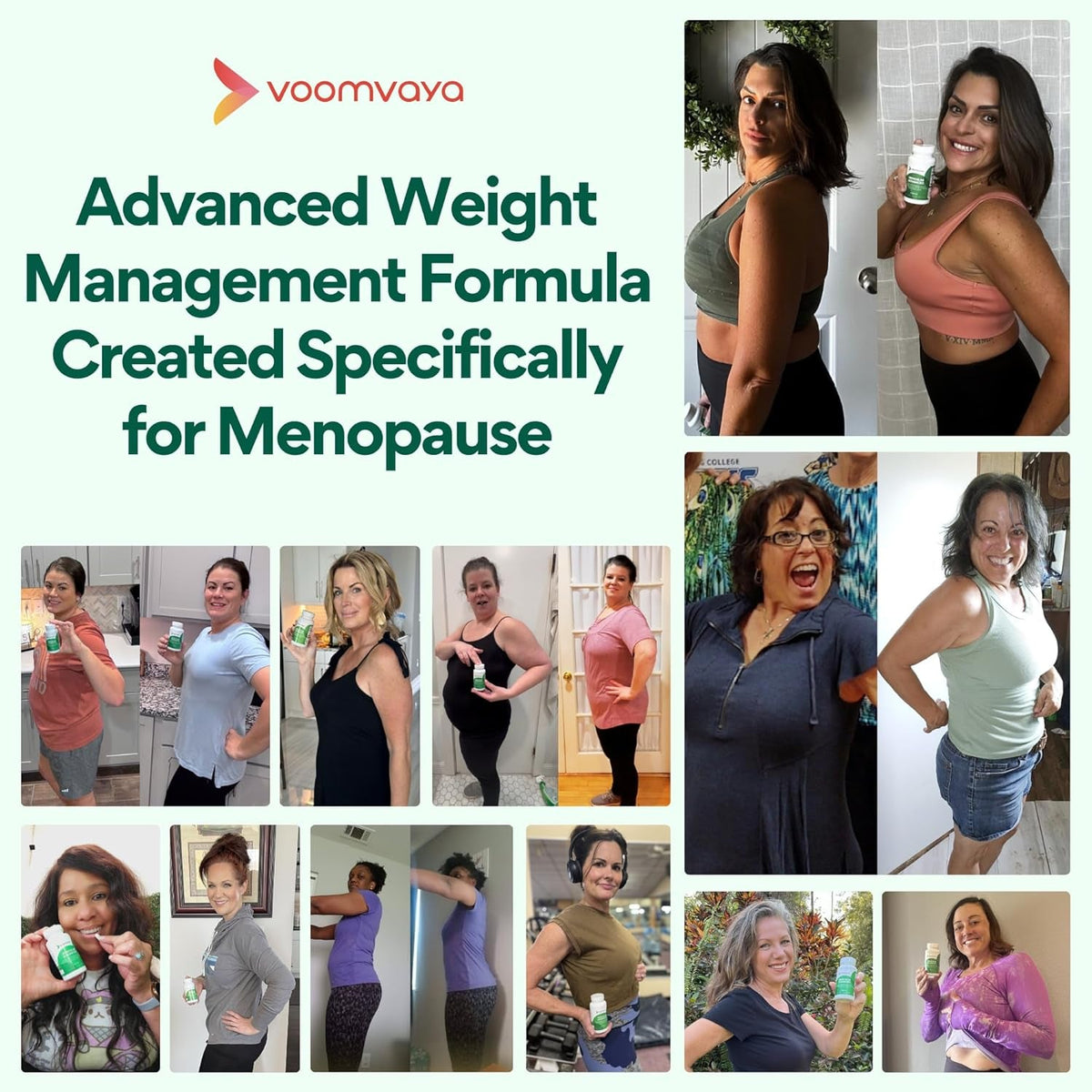 Voomvaya Menopause Weight Loss for Women – Perimenopause & Menopause Supplements for Women – Supports Healthy Metabolism & Overall Wellness Menoslim Advanced 60 Capsules