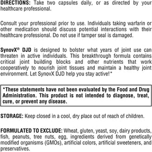XYMOGEN Synovx DJD - Joint Support Supplement - Helps Maintain Healthy Joints - Provides Joint Tissue Building Blocks with MSM, Green-Lipped Mussel, Chondroitin & Glucosamine - 120 Capsules