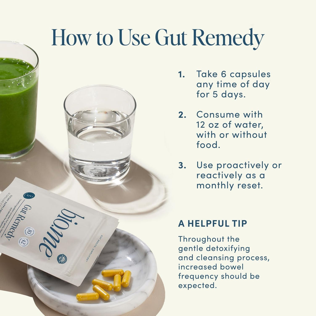 Biome Gut Remedy Capsules (5 Day Cleanse, 1 Round, 30 Capsules) Gut Reset with Magnesium Citrate, Berberine, Immunolin, L-Glutamine - Reset Digestive System, Rebalance Microbiome (1 Month Supply)