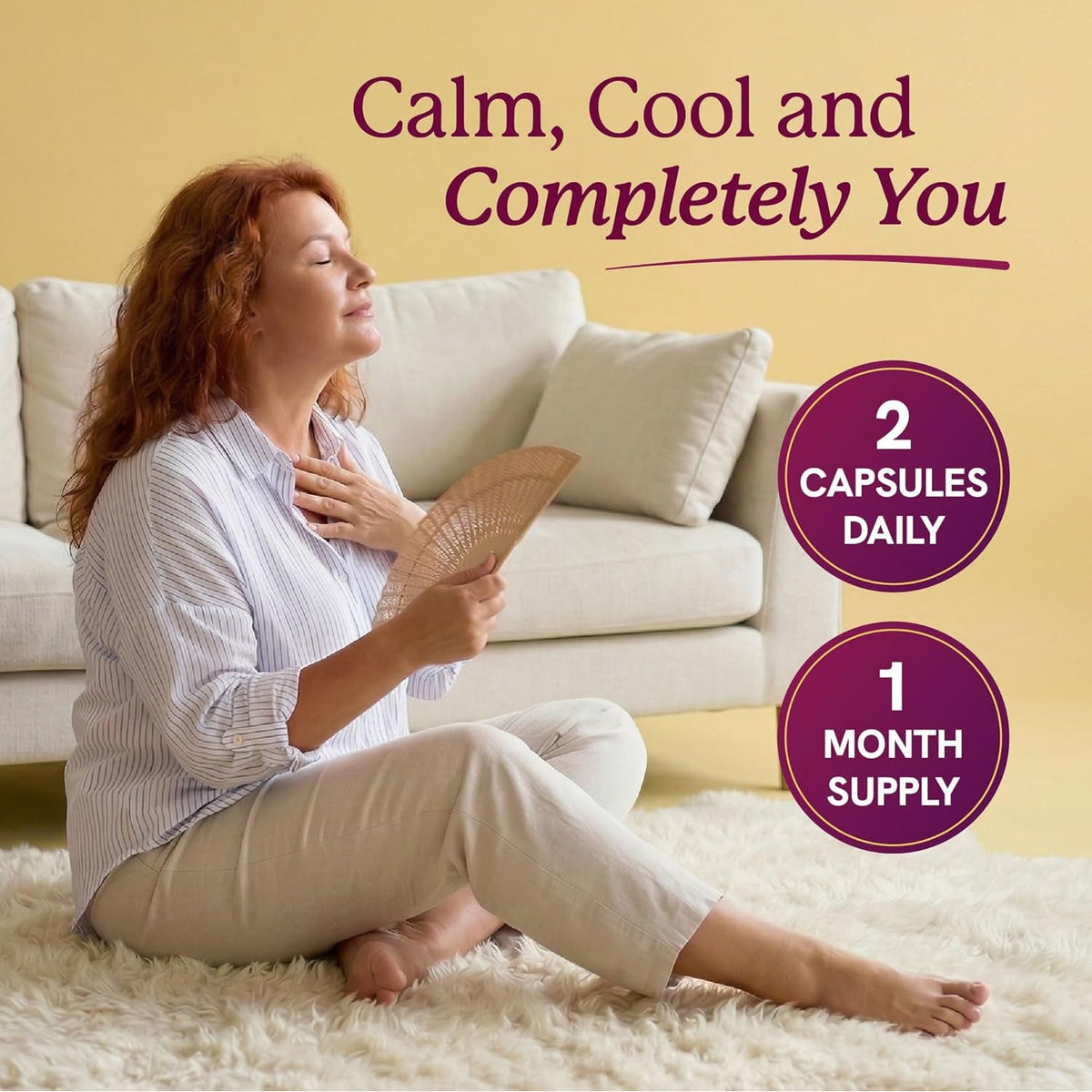 Perimenopause Support for Women Supplement | Hormone Balance, Mood, Sleep, Cycle Regularity & Cooling Support | Black Cohosh, Vitex, Saffron | Peri Menopause Supplements for Women | Non-Gmo | 60 Ct
