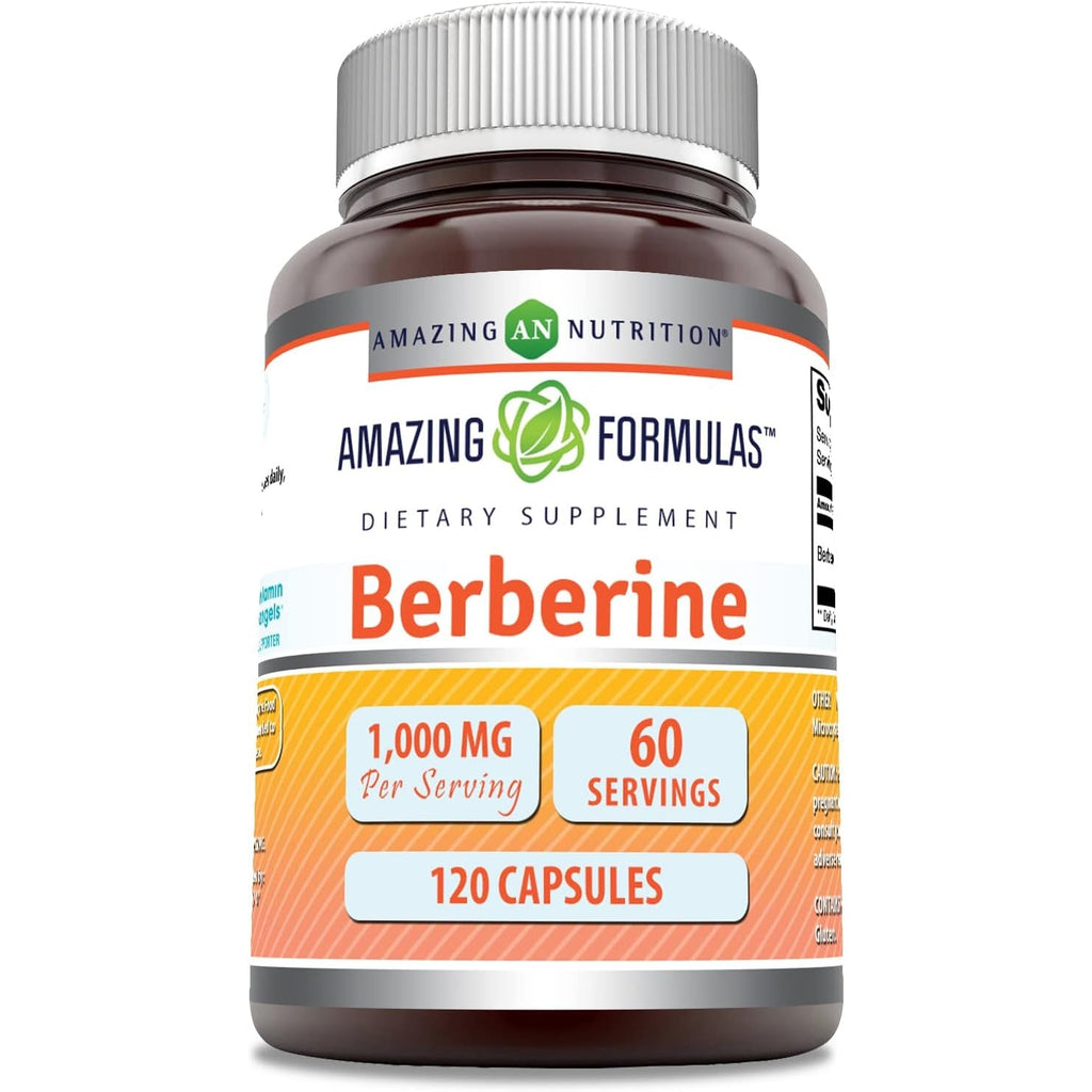 Amazing Formulas Berberine 1000Mg per Serving 120 Capsules Supplement | Non GMO | Gluten Free | Made in USA