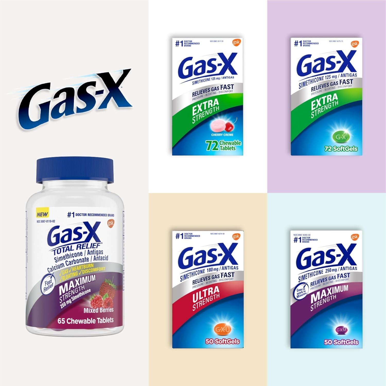 Gas-X Maximum Strength Gas Relief Softgels with Simethicone 250 Mg - 30 Count