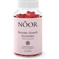 NOOR HAIR Wonder Growth Gummies for Women - Natural Hair Growth Supplement with Folate, B12, Biotin, & Zinc. Supports Hair Regrowth, Thicker Hair. Reduced Shedding - 1 Month Supply