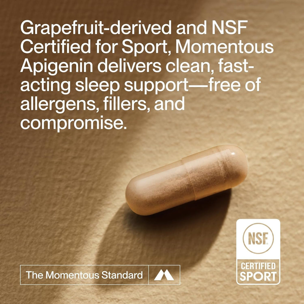 Momentous Apigenin Supplement - 50 Mg per Capsule - NSF Certified for Sport - 60-Count