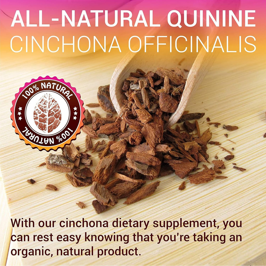 Leg Cramps Relief Quinine Capsules – Natural Cinchona Bark Supplement for Cramp Defense & Digestive Health – 500 Mg Quinine Pills, 120 Tablets, Non-Gmo, Gluten-Free
