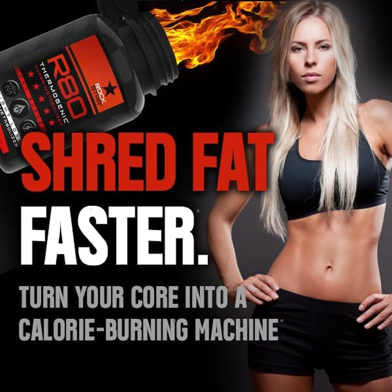 Rockstar R80 Extreme Thermogenic Hyper-Metabolizer Fat Burner for Men & Women – GLP-1 Support, Appetite Suppressant, Thermogenic Weight Loss Pills | Metabolism Booster