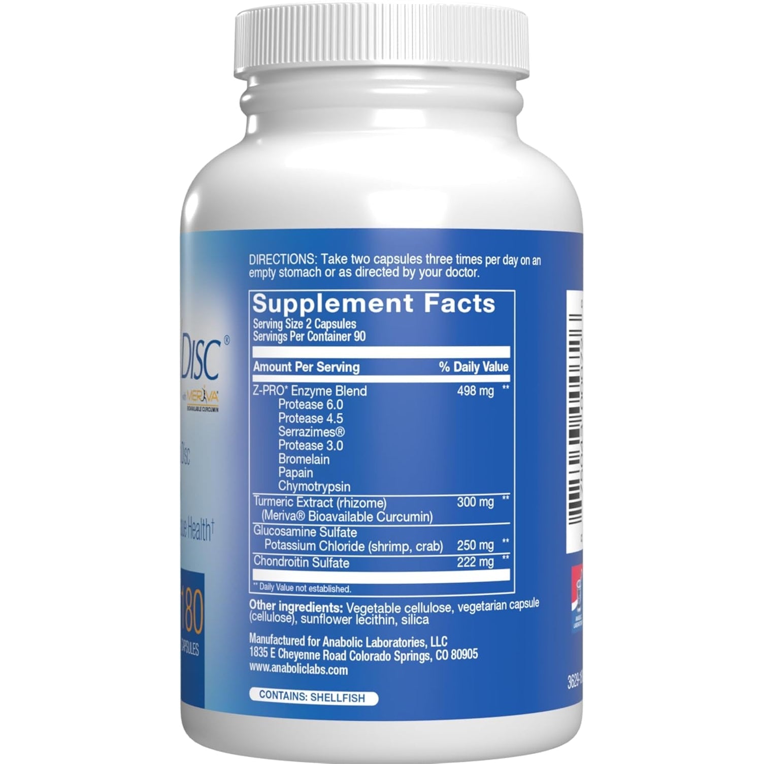Nutra Disc & Joint Support Supplement - Clinically Formulated Restorative Cartilage Ligament and Tendon Supplement with Patented Meriva Curcumin & Glucosamine and Chondroitin for Adults - 90 Servings