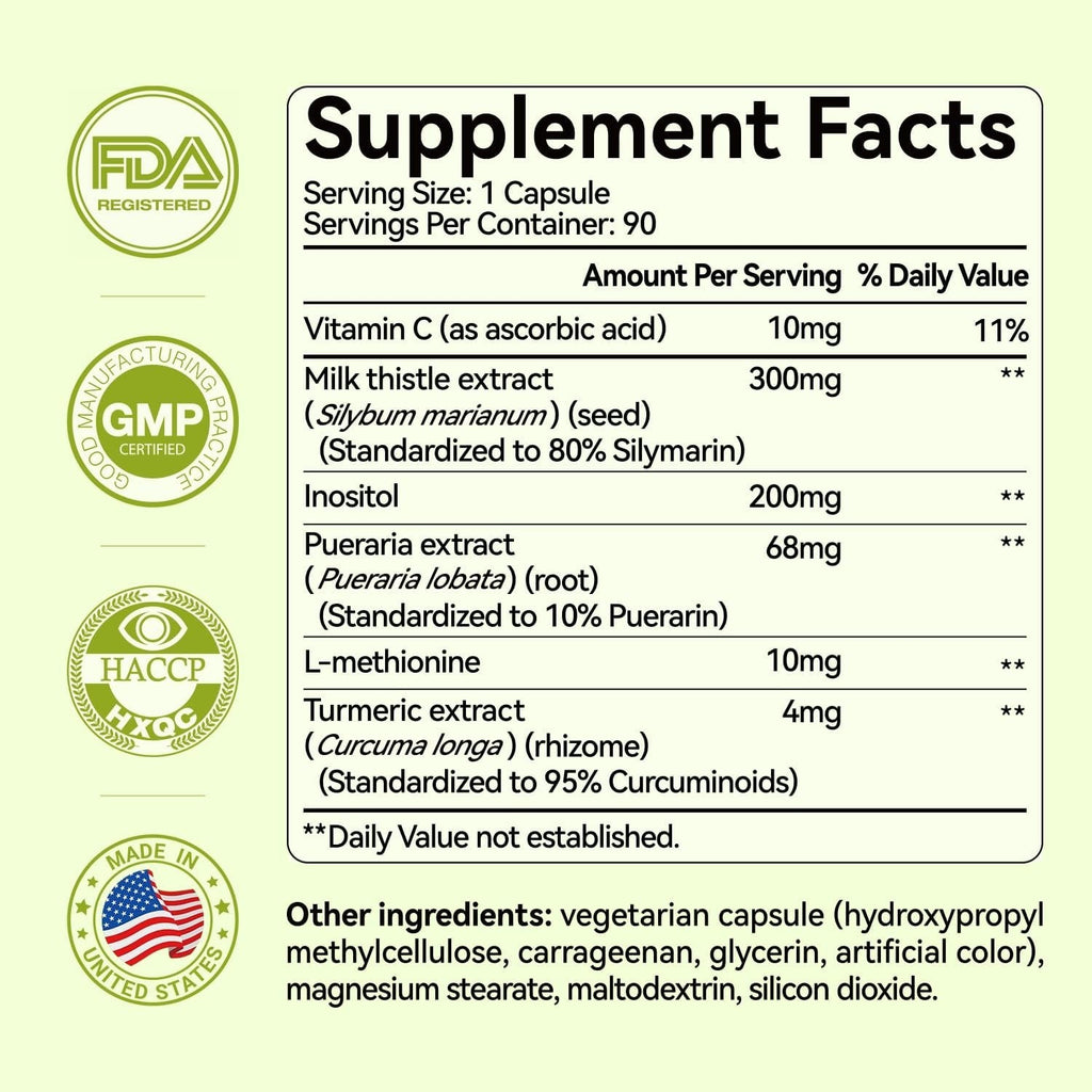 Oxyenergy Liver Cleanse Detox & Repair Supplement with 80% Milk Thistle, Turmeric, Inositol & Pueraria, Support Liver Health, Non-Gmo, Gluten-Free, 90 Vegetarian Capsules, Made in USA