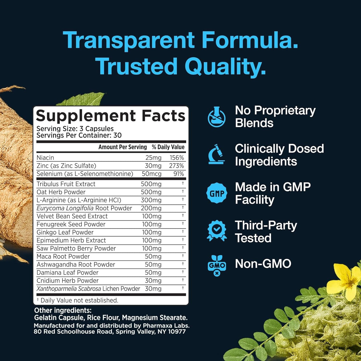 Loaded Supplement – Natural Support with L‑Arginine, Tribulus, Fenugreek, Ginkgo & Zinc – Promotes Blood Flow, Energy & Performance – 90 Capsules
