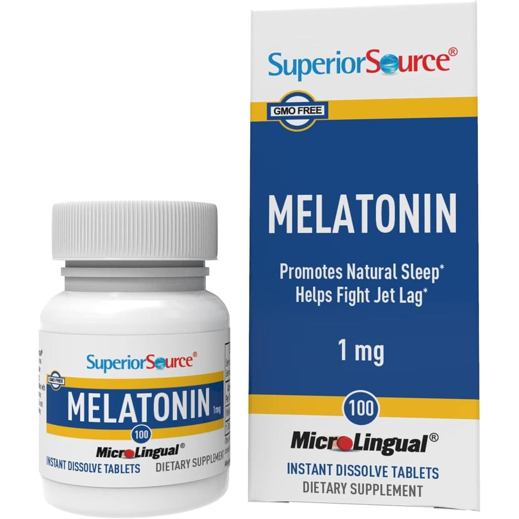 Superior Source Melatonin 1 Mg - Healthy Sleep Support Supplement for Adults - Melatonin Formula with Chamomile Aids Relaxation & Restful Sleep - 100 Sublingual Dissolving Tablets