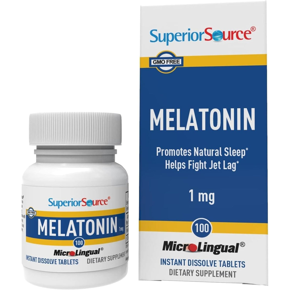 Superior Source Melatonin 1 Mg - Healthy Sleep Support Supplement for Adults - Melatonin Formula with Chamomile Aids Relaxation & Restful Sleep - 100 Sublingual Dissolving Tablets