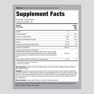 Piping Rock Glucosamine Chondroitin MSM Turmeric | 300 Caplets | Supplement for Women and Men | Advanced Triple Strength Complex | Non-Gmo & Gluten Free