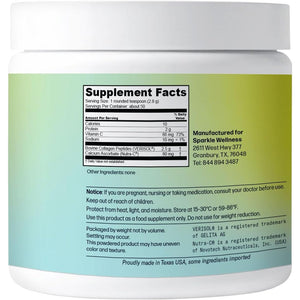 Sparkle Wellness VERISOL Bioactive Hydrolyzed Collagen Peptides | Collagen Powder Supplement with Vitamin C for Skin, Hair & Nail Health | Skin Boost (No Flavor) [50-Serves]