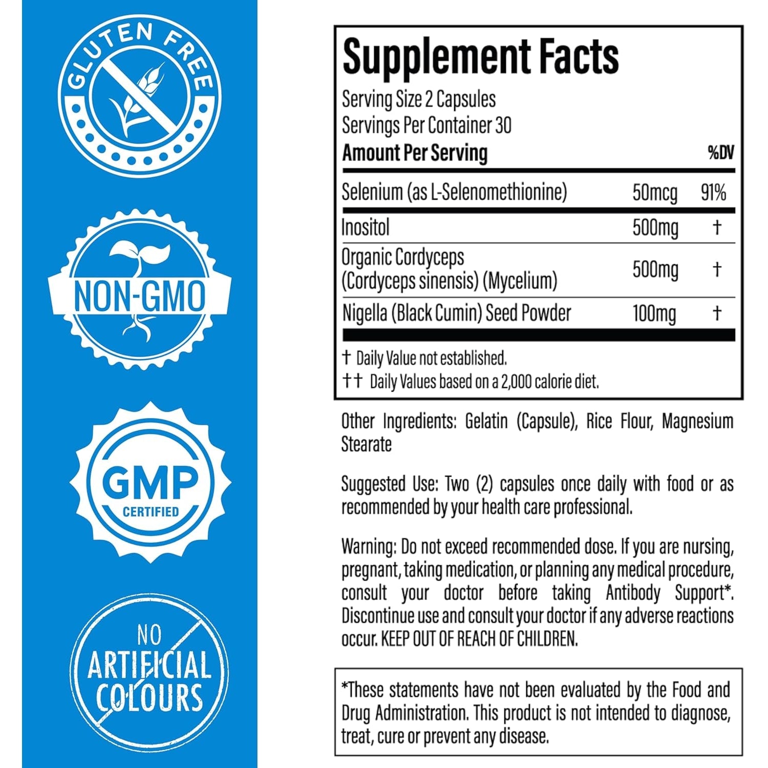 Antibody Support - Thyroid Antibody Support Combines Nigella Black Cumin Seed, Selenium and Inositol to Help Lower Thyroid Antibodies and Thyroid Cells