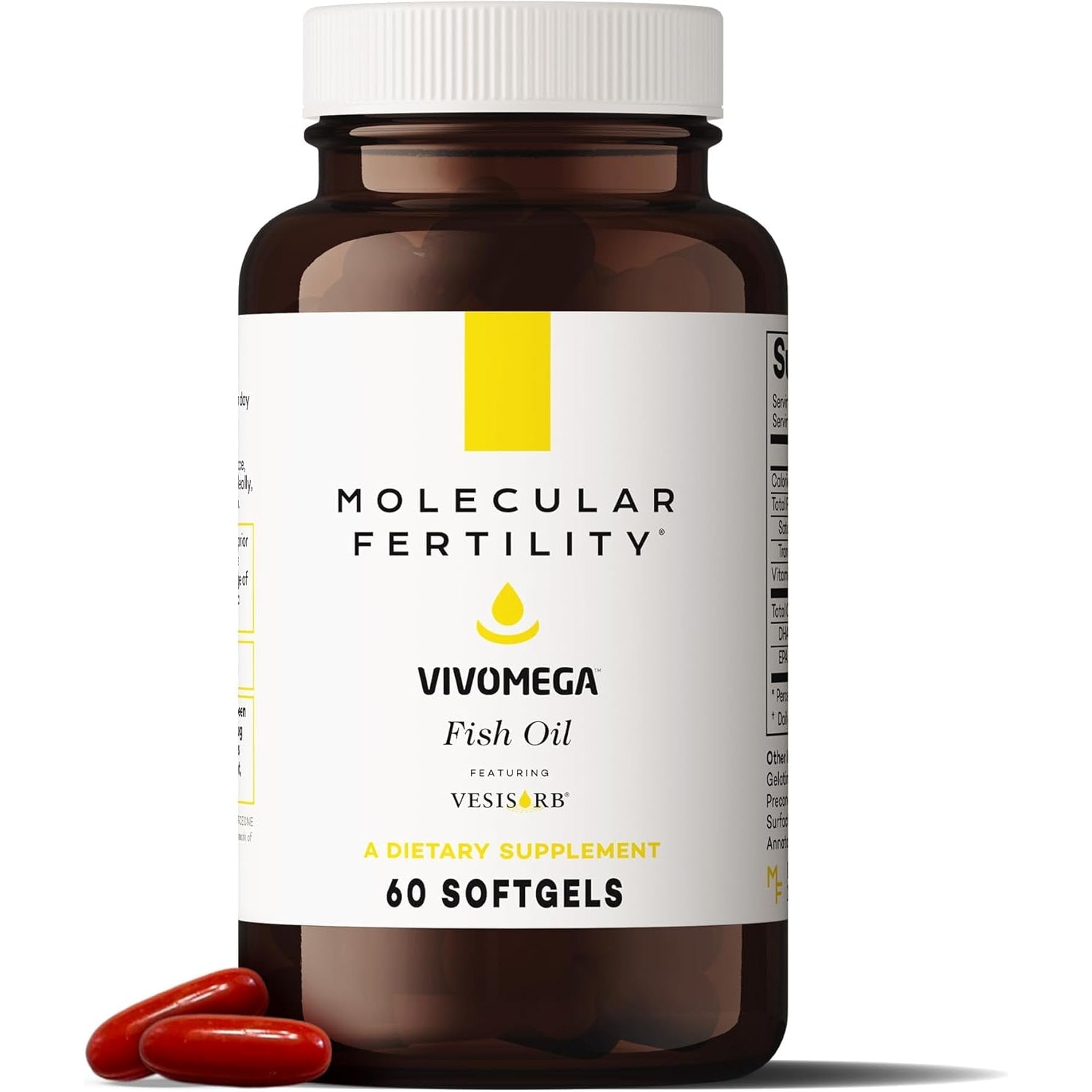 VIVOMEGA Fish Oil with Vesisorb® - Fertility Supplement for Women & Men - Doctor Formulated EPA DHA Omega 3 Fatty Acids, Vitamin D3 K2 for Reproductive Wellness - 60 Softgels