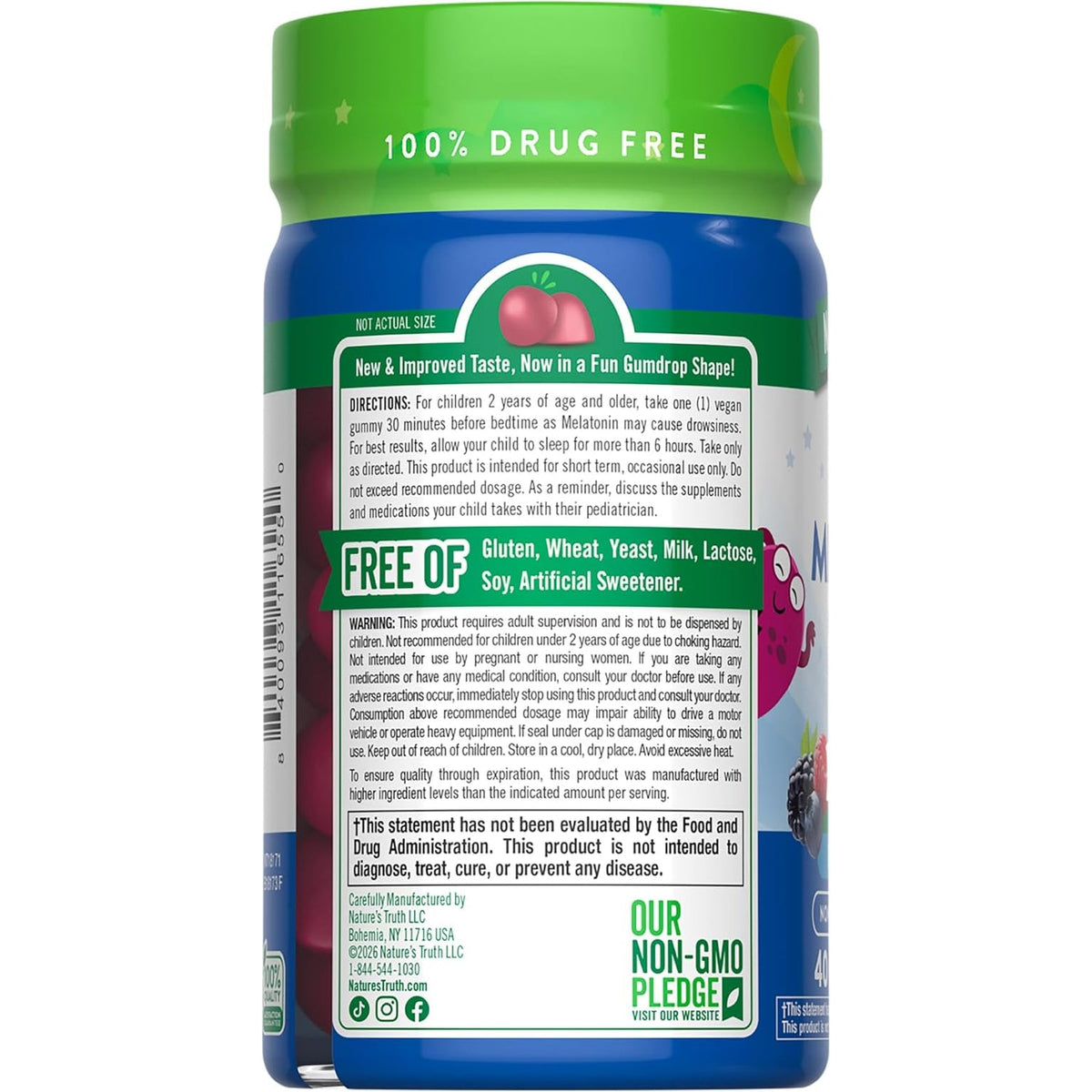 Nature'S Truth Kids Melatonin Gummy | 1Mg | 40 Count | Vegan, Non-Gmo & Gluten Free Gummies | Mixed Berry Flavor