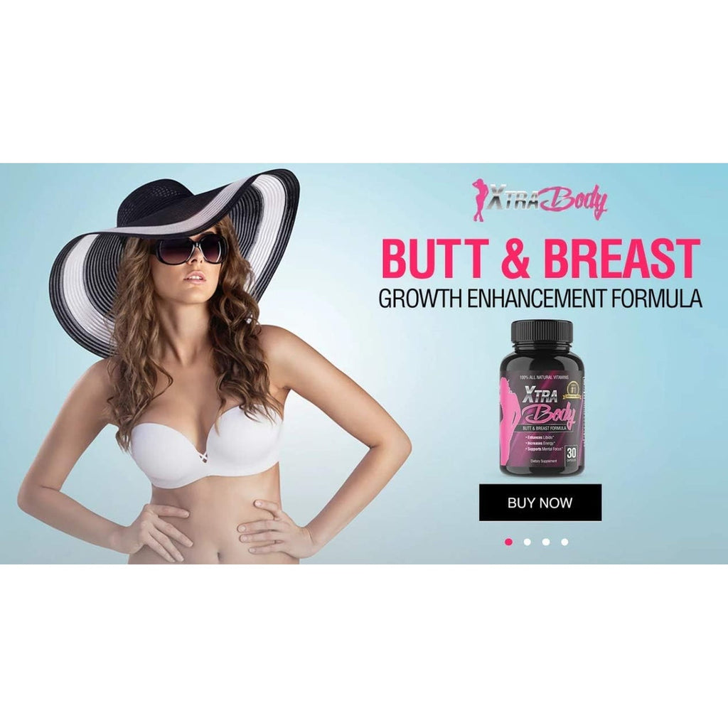 Xtrabody Butt Enhancement and Breast Enlargement Supplement - Estrogen Enhancer - Increases Butt & Breast Size, Reduces Menstrual Symptoms & Provides an Extra Boost of Energy (1 Bottle=30 Capsules)
