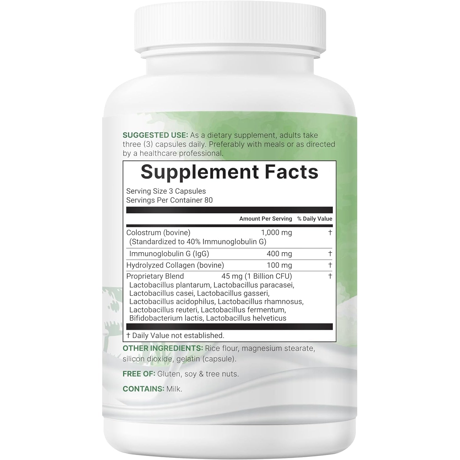 Micro Ingredients Bovine Colostrum 1,000 Mg per Serving, 240 Capsules | 40% Igg with Collagen & Probiotics | Colostrum Supplement with 10 Probiotic Strains | Non-Gmo, Gluten Free