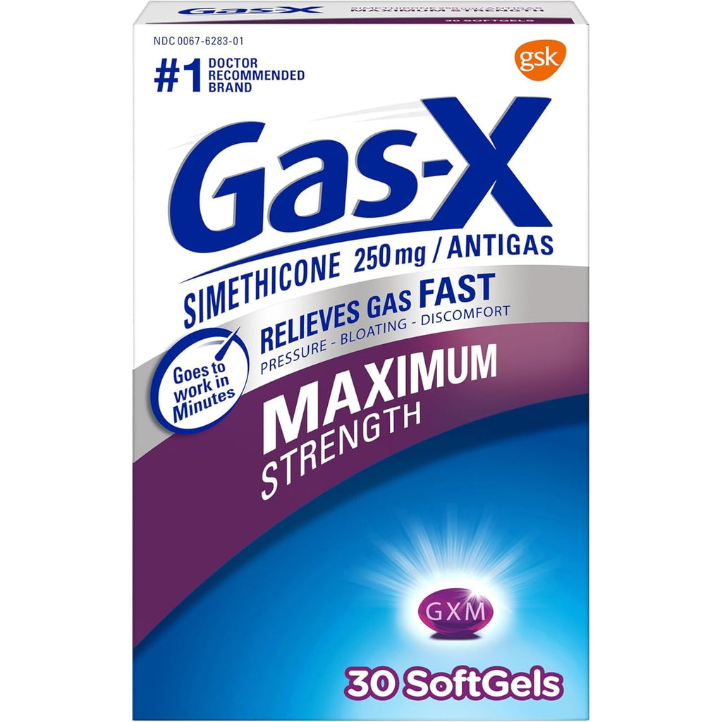 Gas-X Maximum Strength Gas Relief Softgels with Simethicone 250 Mg - 30 Count
