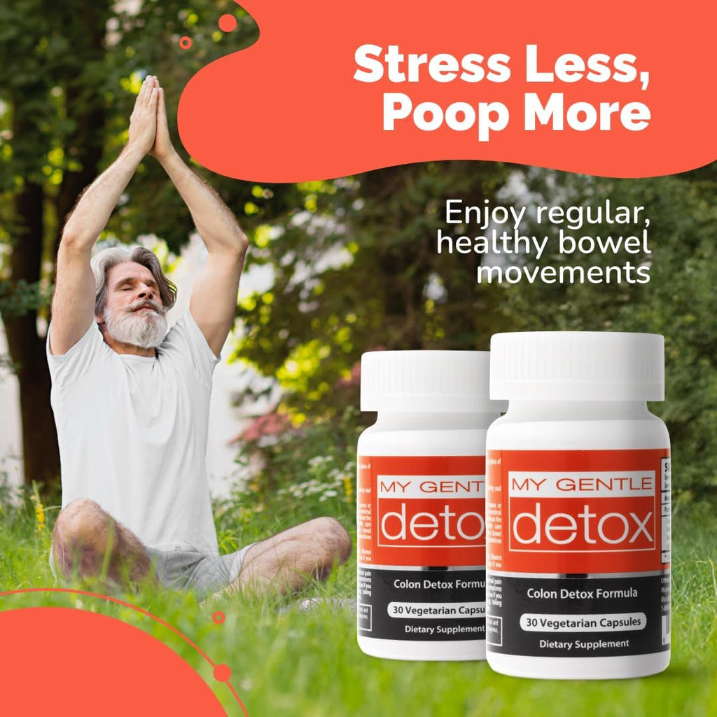 Herbal Nitro My Gentle Detox Cleanse for Women & Men - Poop Pills for Constipation Relief - Overnight Colon Cleanse Natural Supplement for Bloating & Discomfort (30 Capsules)