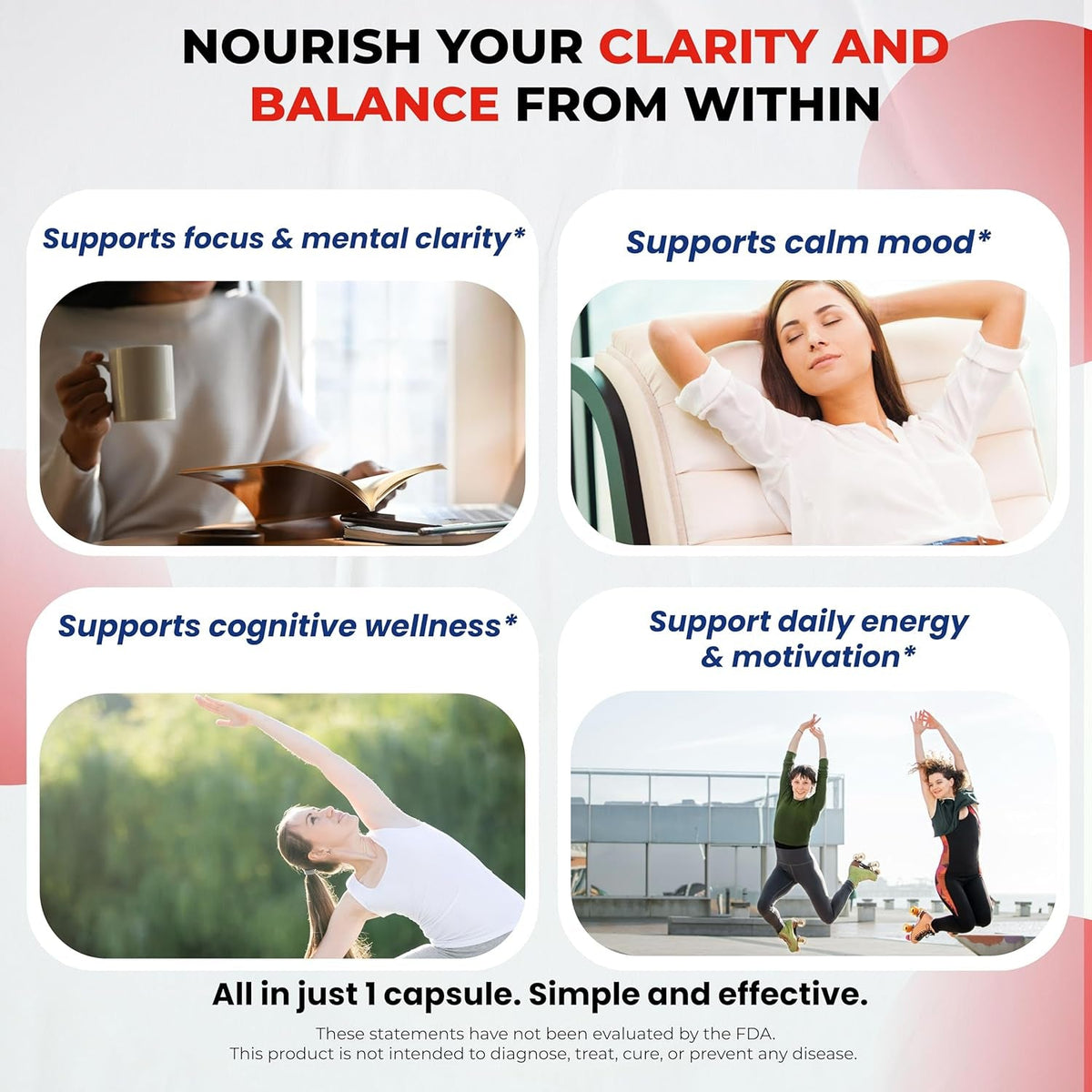 Dopamine Focus Supplement Ashwagandha 5-HTP Rhodiola Rosea St. John'S Wort - Increase Memory Clarity Focus Restore Relax with VIT B1, B6, B12, L-Theanine