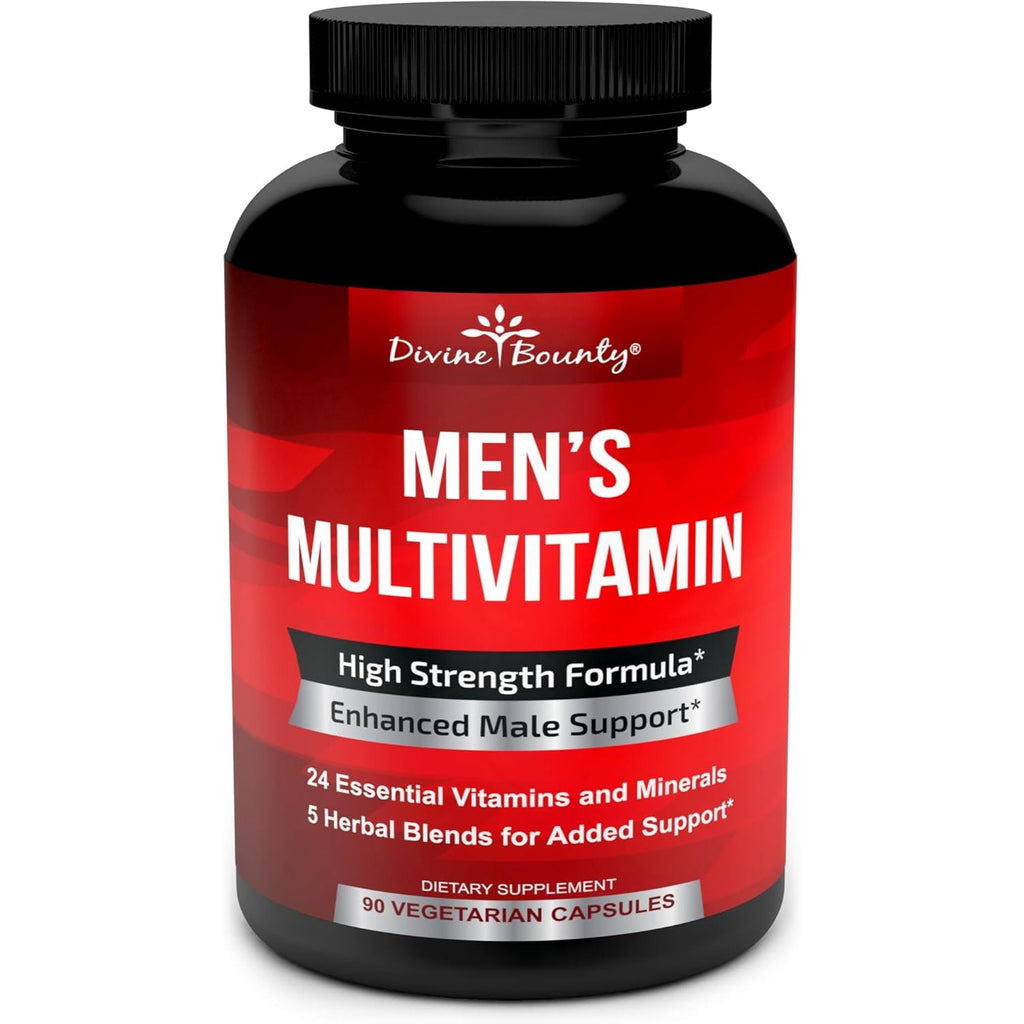 Mens Multivitamin – Daily Multivitamin for Men with Vitamin a C D E K B Complex, Calcium, Magnesium, Selenium, Zinc plus Heart, Brain, Immune, and Men'S Multivitamins – 90 Vegetarian Capsules