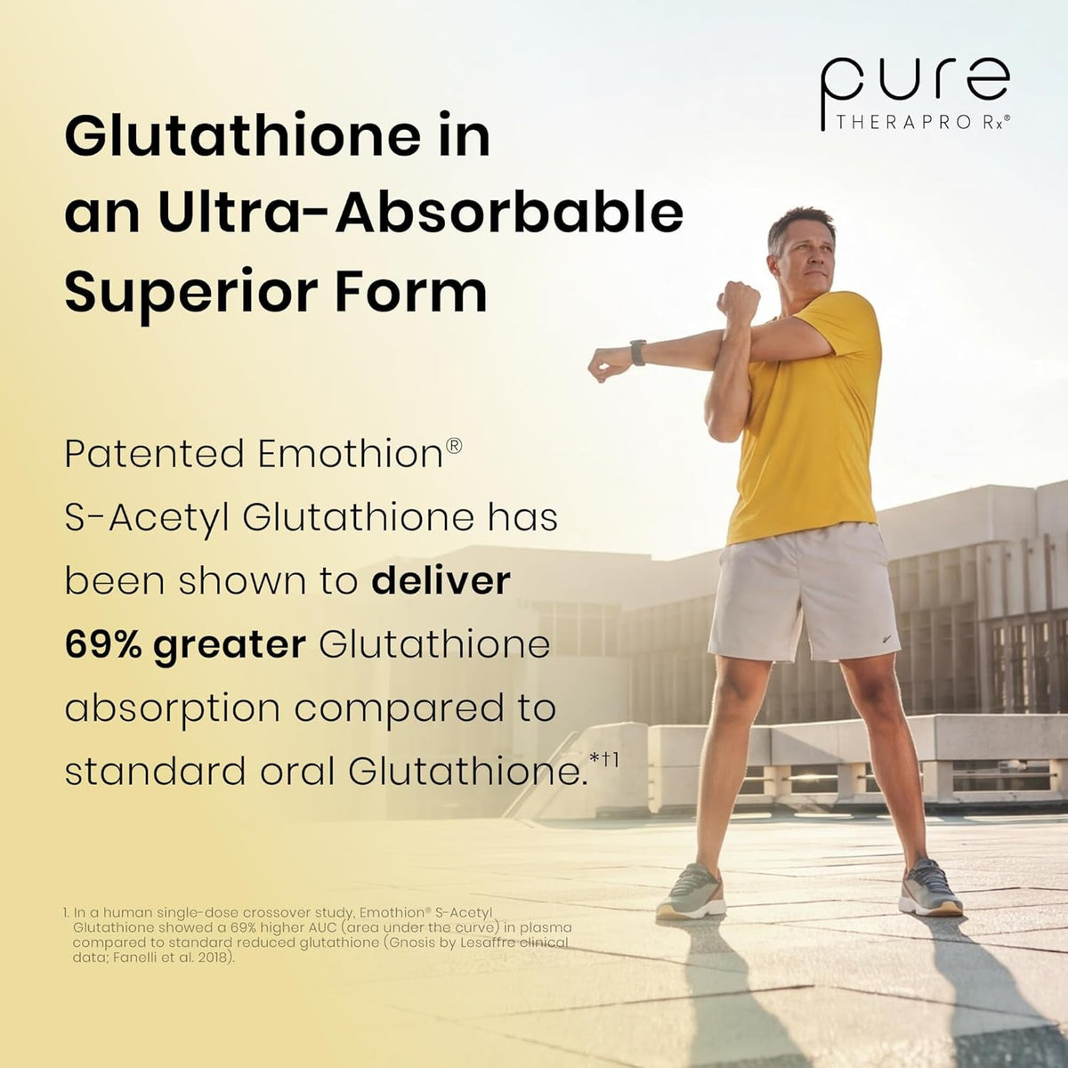 Pure Therapro Rx S-Acetyl Glutathione Gold 100Mg, Made in USA - 4 Month Supply | Acid Resistant Capsules | Patented Acetylated Form of Glutathione | Zero Fillers, Pharmaceutical Grade, Non GMO