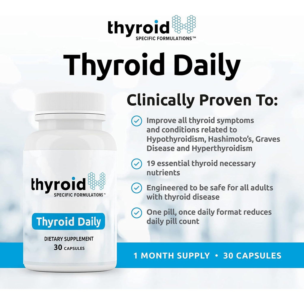 Thyroid Daily - the First Nutrient Complete Multi Designed for Optimal Thyroid Health. Thyroid Daily Is Iodine Free W/ 19 Thyroid Daily Essential Nutrients for Thyroid Support.