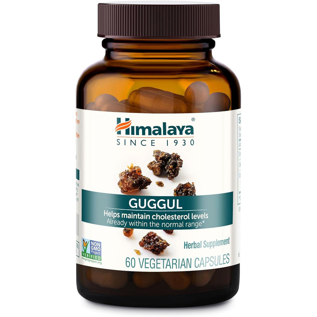 Himalaya Guggul - Herbal Liver Support for Liver Detox, Cholesterol, HDL & LDL Support - Vegan, Non-Gmo, Gluten Free, 720 Mg, 60 Capsules