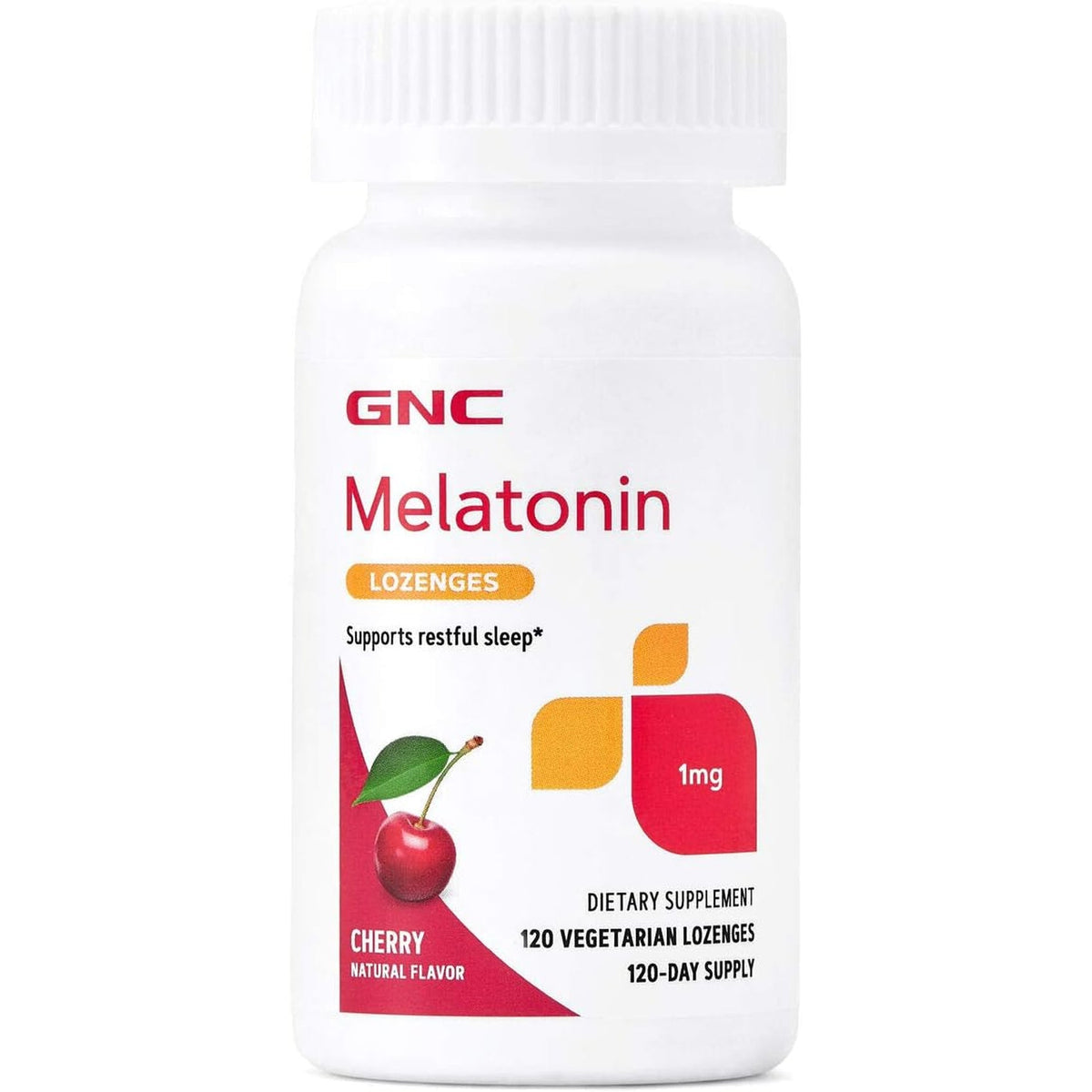 GNC Melatonin 1Mg - Cherry, Supports Restful Sleep, 120 Lozenges
