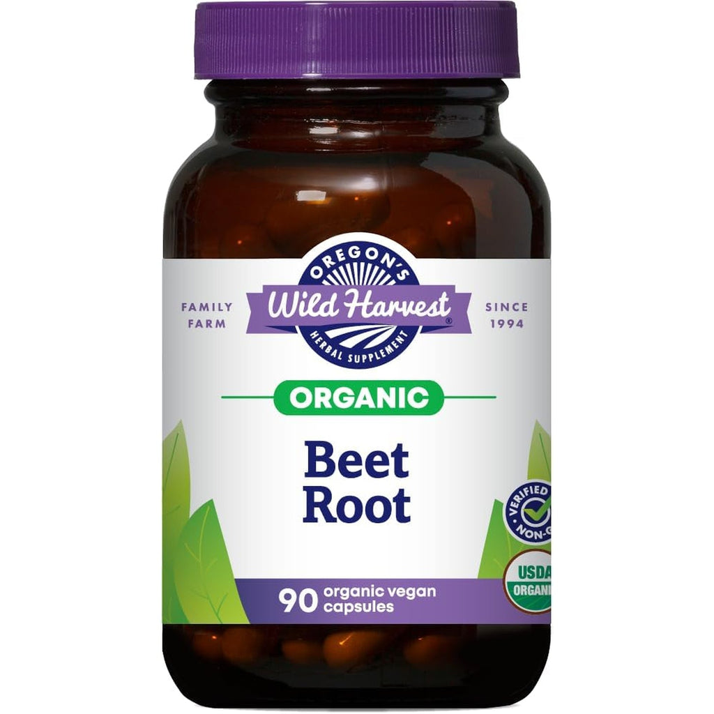 Oregon'S Wild Harvest Organic Beet Root Capsules – 90 Vegan Capsules – USDA Certified Organic Beet Root Powder – Non-Gmo, Gluten-Free, Dairy-Free, Soy-Free – Grown in North America – Made in the USA