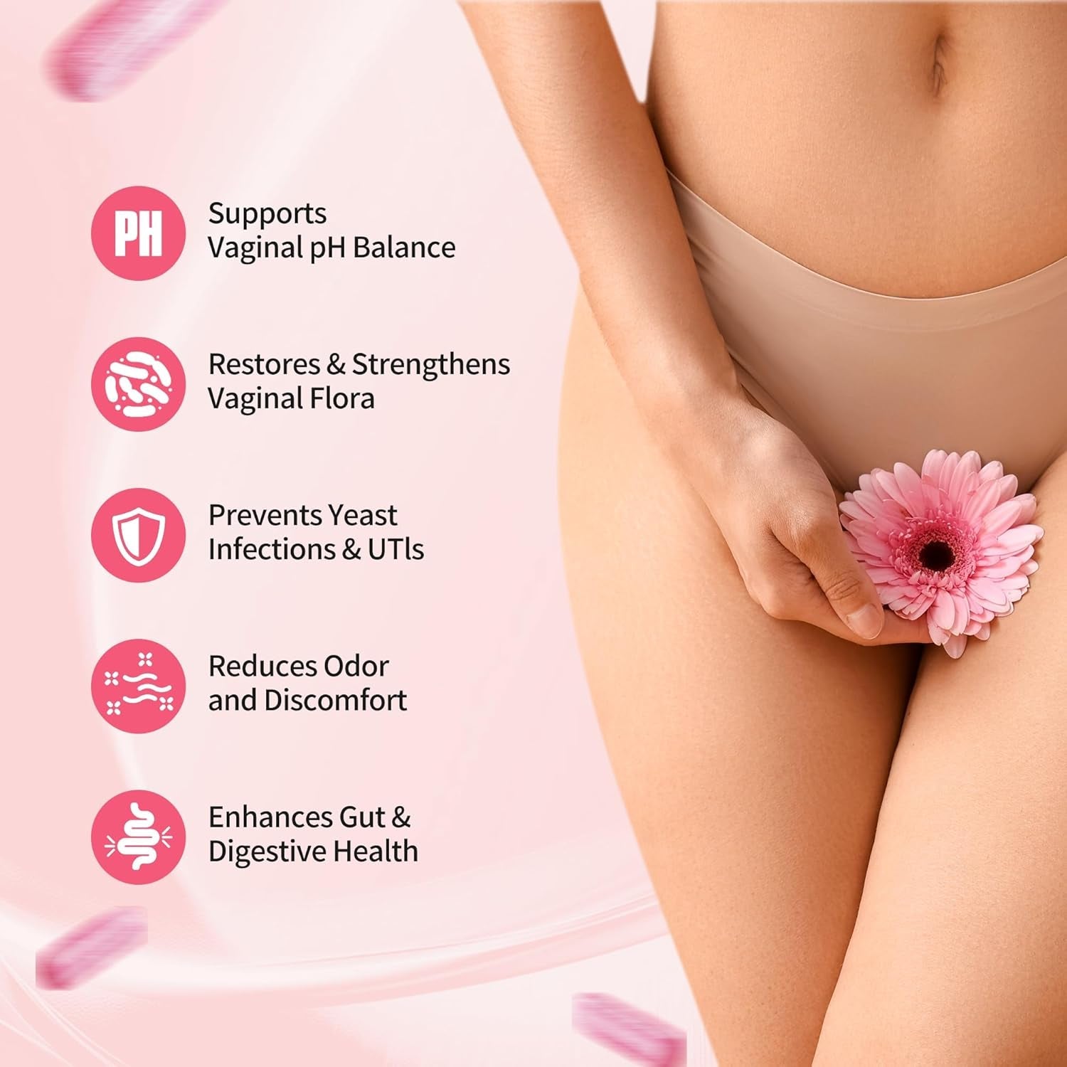 BAKAKOUL Vaginal Probiotic with Prebiotics & Lactobacillus Probiotic Blend Ph Balance for Women,Vaginal Health Supplement,Reduce Vaginal Odor & Vaginal Flora,100 Count (Pack of 1)